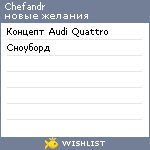 My Wishlist - chefandr