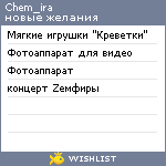 My Wishlist - chem_ira