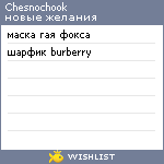 My Wishlist - chesnochook