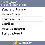 My Wishlist - chiaki_nyan