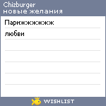 My Wishlist - chizburger