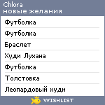 My Wishlist - chlora