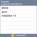 My Wishlist - dandyri