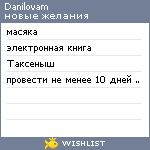 My Wishlist - danilovam