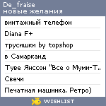 My Wishlist - de_fraise