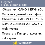 My Wishlist - degrees