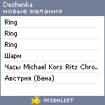 My Wishlist - deshenka