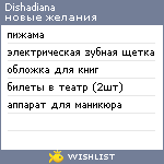 My Wishlist - dishadiana