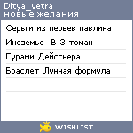 My Wishlist - ditya_vetra