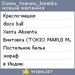 My Wishlist - duvna_tvaruna_burenka