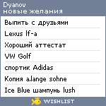 My Wishlist - dyanov