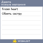 My Wishlist - dzarodov