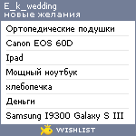 My Wishlist - e_k_wedding