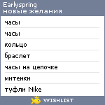 My Wishlist - earlyspring