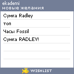 My Wishlist - ekademi