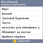 My Wishlist - ekmakarenok