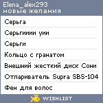 My Wishlist - elena_alex293