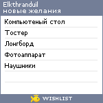 My Wishlist - elkthranduil