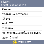 My Wishlist - elvuds