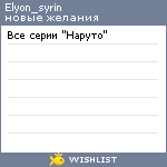 My Wishlist - elyon_syrin