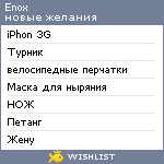 My Wishlist - enox