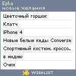 My Wishlist - epha