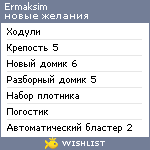 My Wishlist - ermaksim