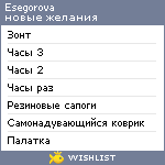 My Wishlist - esegorova