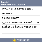 My Wishlist - eve13