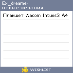 My Wishlist - ex_dreamer