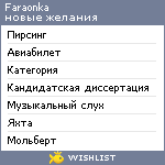 My Wishlist - faraonka