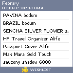 My Wishlist - febrary