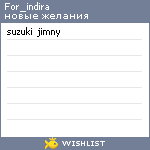 My Wishlist - for_indira