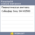 My Wishlist - forester04