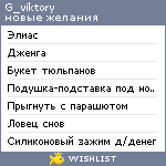 My Wishlist - g_viktory