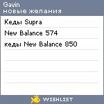 My Wishlist - gavin