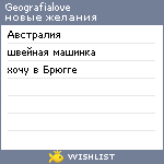 My Wishlist - geografialove