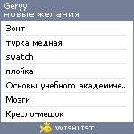 My Wishlist - geryy