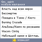 My Wishlist - gm_spirit