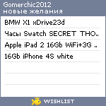 My Wishlist - gomerchic2012