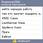 My Wishlist - greenman1986