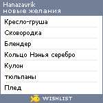 My Wishlist - hanazavrik