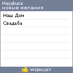 My Wishlist - hayabusa