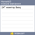 My Wishlist - hornet63