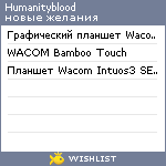 My Wishlist - humanityblood