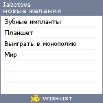 My Wishlist - iaizotova