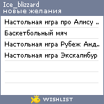 My Wishlist - ice_blizzard