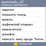 My Wishlist - ignatchenko_87