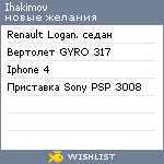 My Wishlist - ihakimov