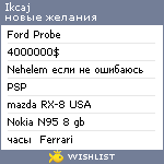 My Wishlist - ikcaj